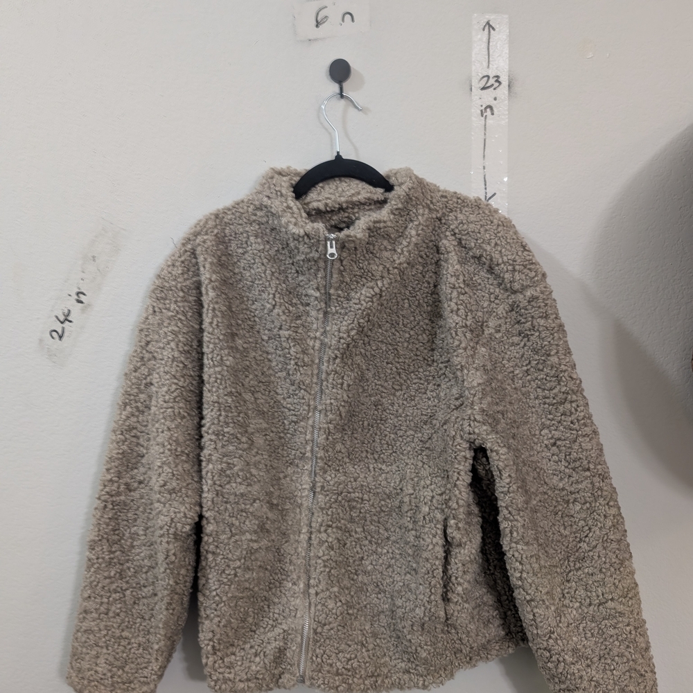Fleece Zip-Up Jacket - Tan